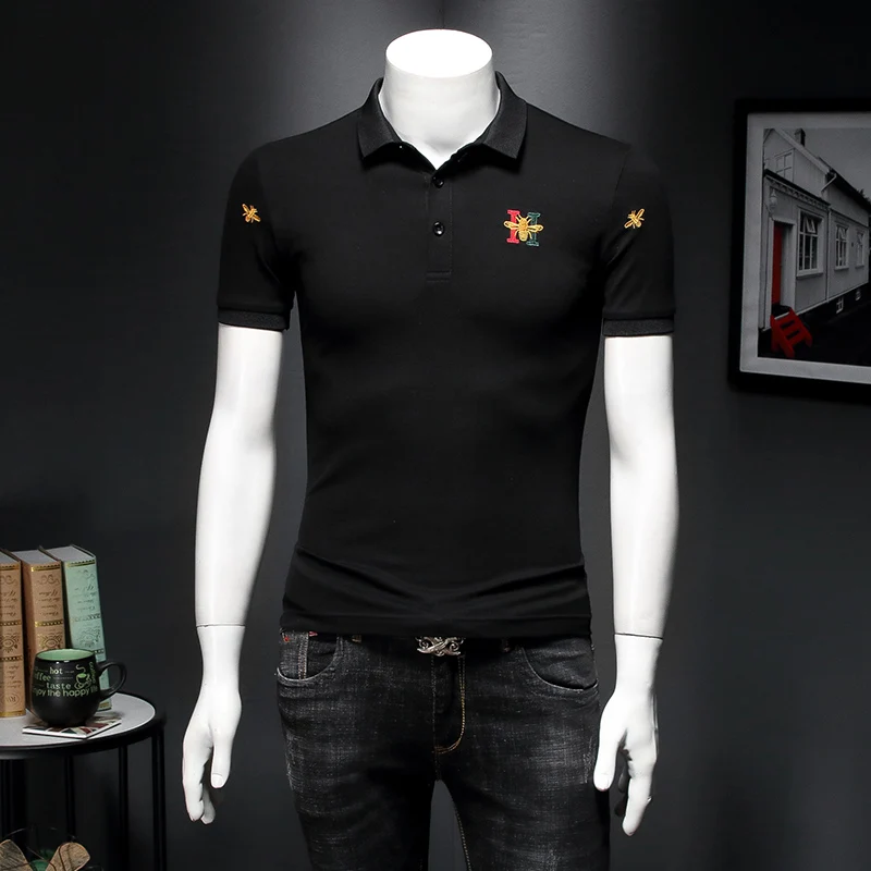 

Great Quality Men's Polo 2021 Summer Mercerized Cotton Polos Brand Embroidery Short Sleeve Shirt 4xl 5XL E164
