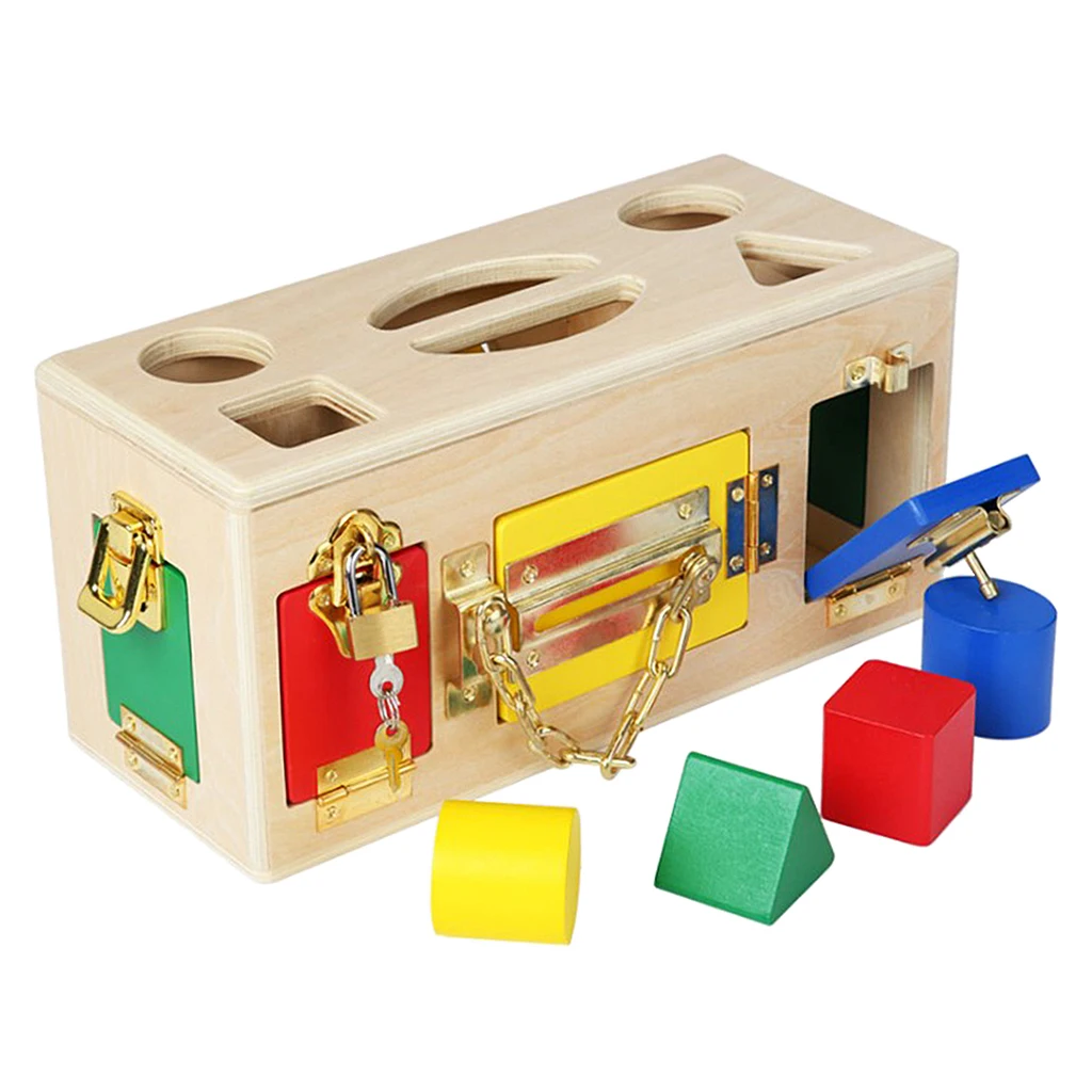 

Montessori Colorful Lock Box Animal Matching Game Wooden Barn With Lock Kids Children Educational Preschool Training Toys