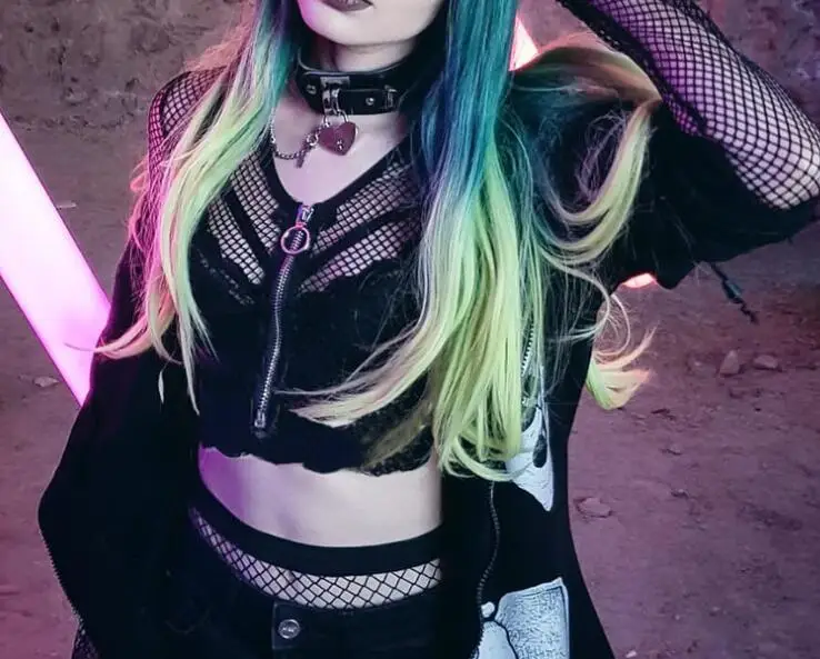 Новинка готический сетчатый топ в стиле Харадзюку панк пэчворк вязаный длинный