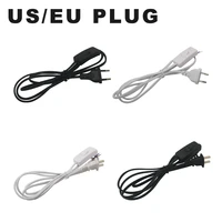 1 8m ac power cord white black line with onoff switch button cables wire two pin us plug cable extension cords eu type adapter
