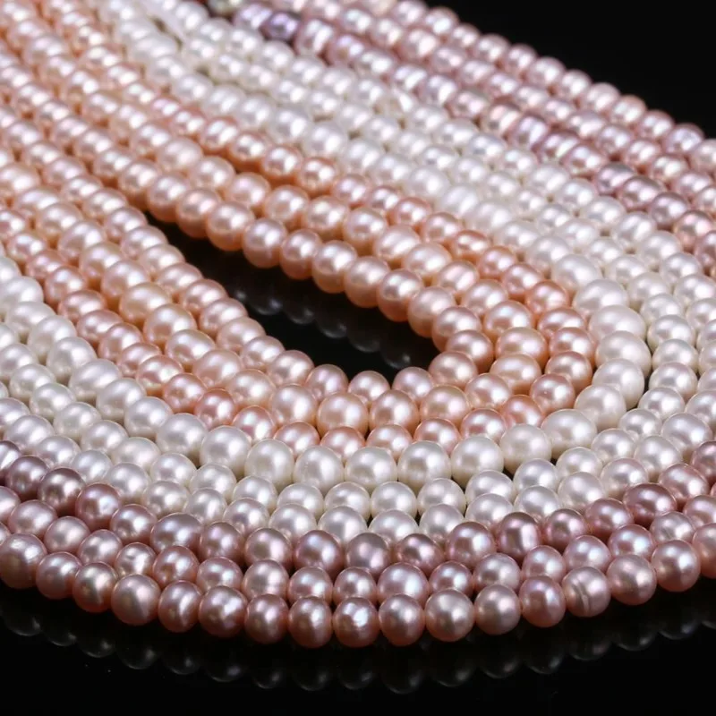 

New natural freshwater pearl white and pink irregular pearl beads used for jewelry making DIY bracelet necklace Size 4-5mm