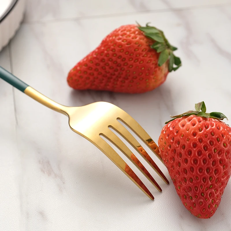 1 главный столовая вилка для фруктов нержавеющая сталь Вилка торта черного и