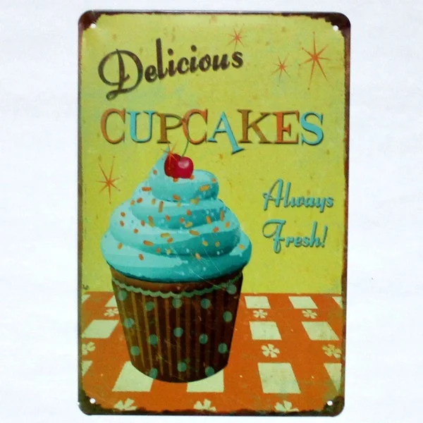 Подробная информация о металлическом оловянном знаке вкусные - Цена: 