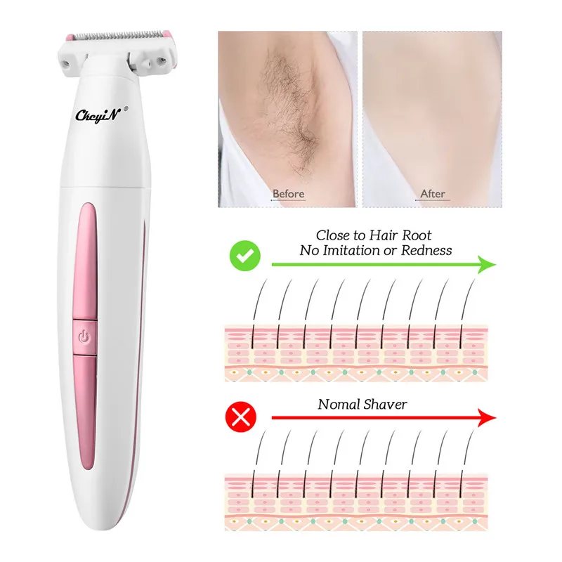 CkeyiN Водонепроницаемая электрическая бритва Женская Женский Триммер для волос с