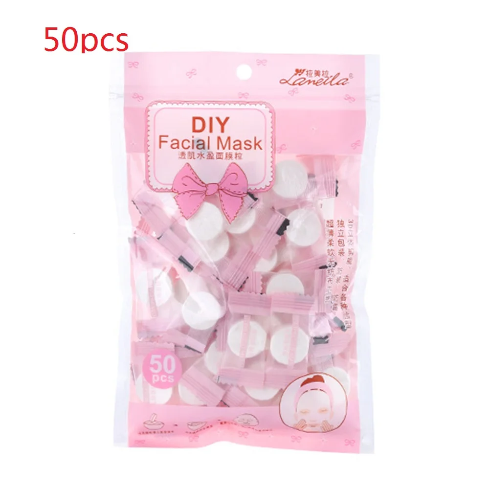 50pcs 100 шт сжатая маска для лица бумажная Женская DIY одноразовая маска бумага натуральный уход за кожей женский Макияж Уход за кожей лица инструмент - Цвет: 50pcs