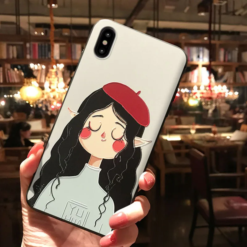 Рельефный чехол с защитой от царапин для iPhone 11 Pro Max 11Pro XS XR X 7 8 6 6S Plus мягкий