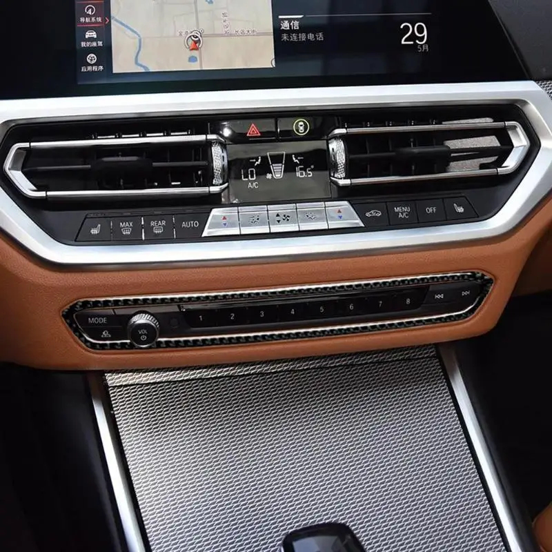 Углеродное волокно A/C CD панель Кнопка крышка отделка наклейка для BMW G20 G28 19 20