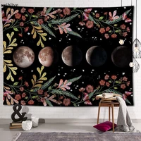 hot sale custom nordic style flower and moon printed tapestry background decorative tapestry various sizes wall hanging decor