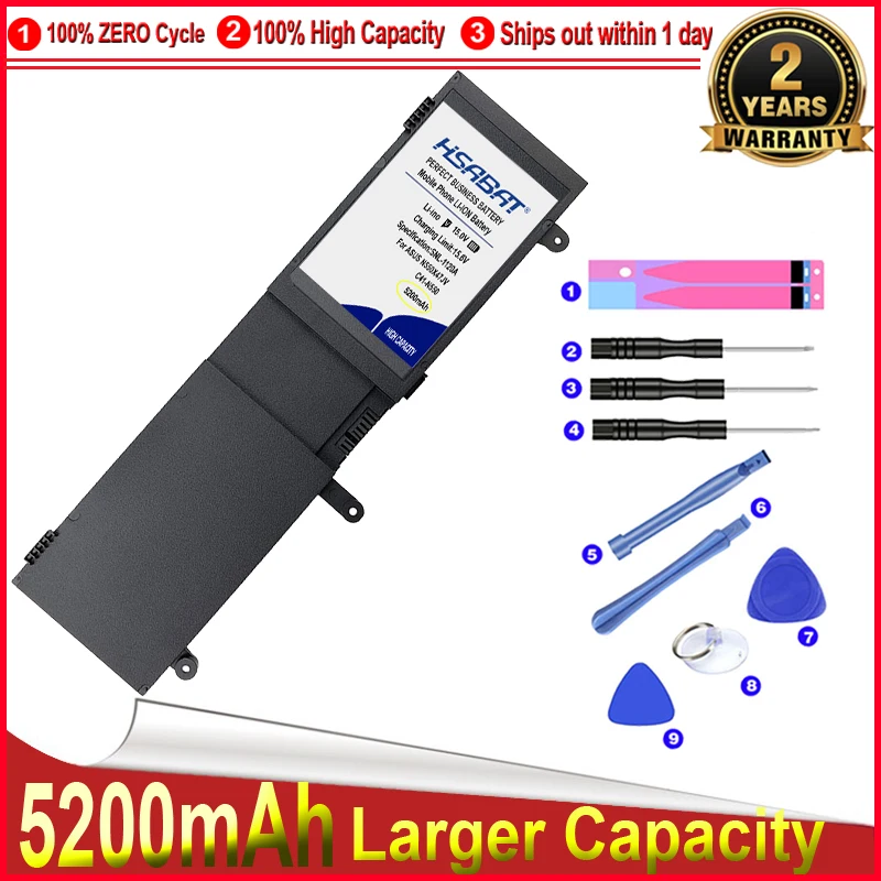 Аккумулятор HSABAT для Asus N550 N550J N550JA N550JV N550JK N550X47JV Q550L Q550LF G550 G550J G550JK ROG G550|Аккумуляторы