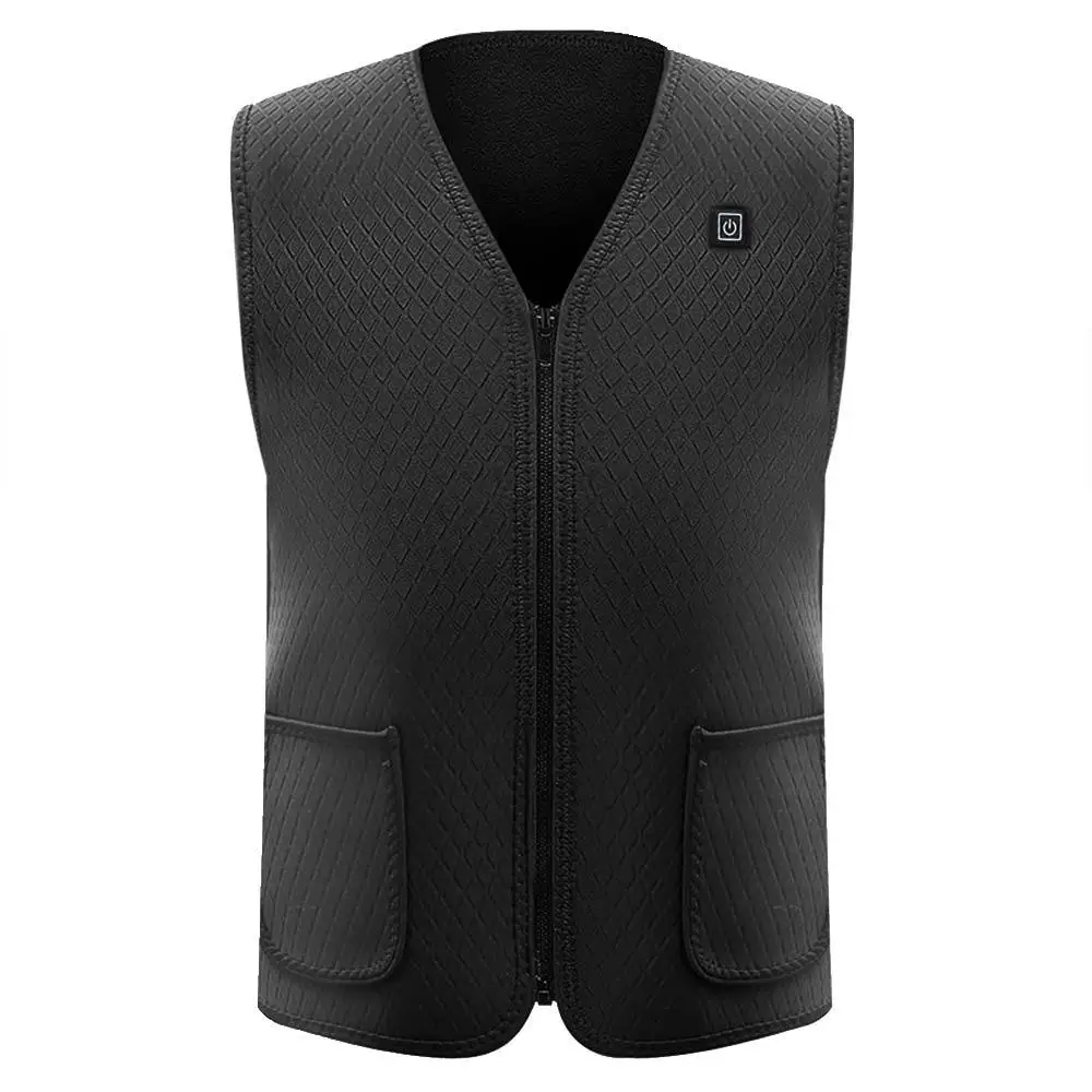 

Hot Electric Vest Heated Heated Pad Black Winter Warm Body Warmer Thermal Jacket Heated 2019 Physiotherapy USB Carbon Fiber
