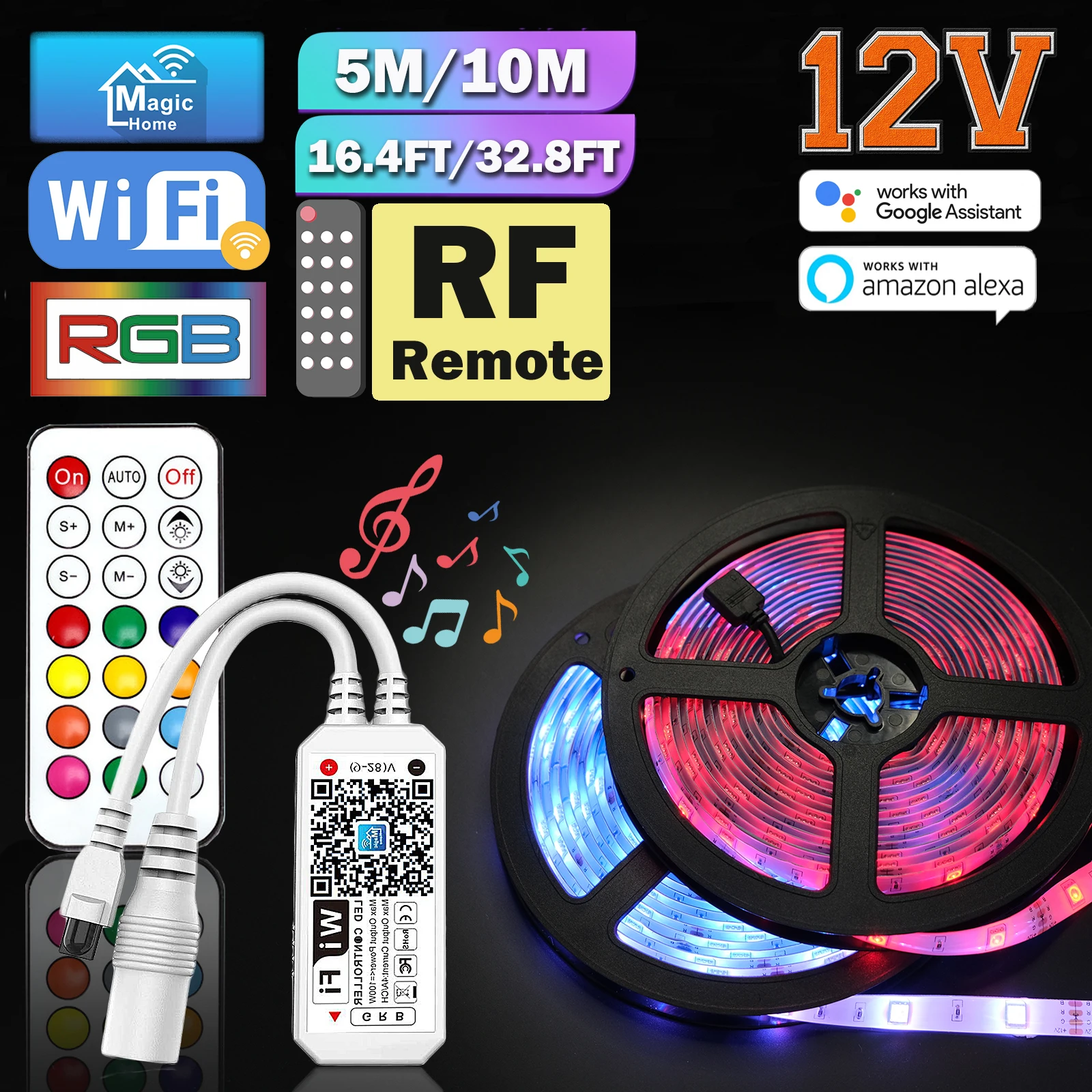 Контроллер светодиодных лент RF RGB WI FI светильник полосы 12V Magic Home 5050 SMD