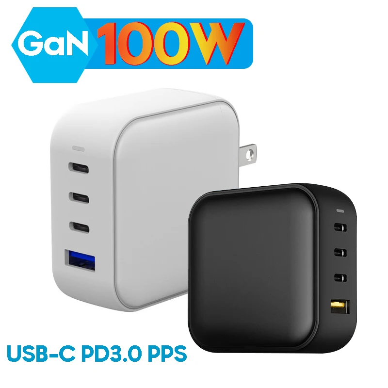 

Сетевое зарядное устройство GaN Tech USB-C PD3.0 PPS, 100 Вт, быстрая зарядка QC3.0 для iPhone 12, 13, MacBook Pro, Air, Samsung, Xiaomi
