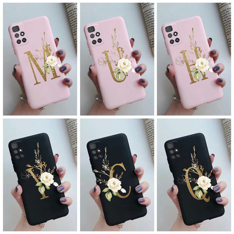

Case For Xiaomi Redmi 10 Note 10 5G Note 10S 10 Pro Case Silicone Soft TPU Flower Letters Cover Funda For Xiomi Redmi 10 Bumper