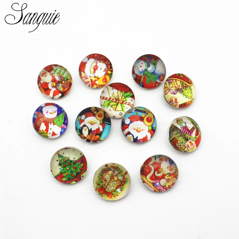 Хит продаж 10 шт./лот Рождественский стеклянный кнопки браслет 18 мм принцессы