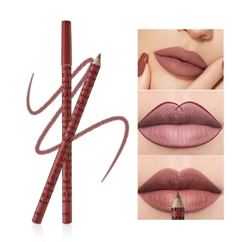 

12PCS/Set Waterproof Lipstick Lip Liner Lasting Matte Lip Liner Pencil Soft Pencil Contour Makeup Lipstick Tool Cosmetic TSLM1