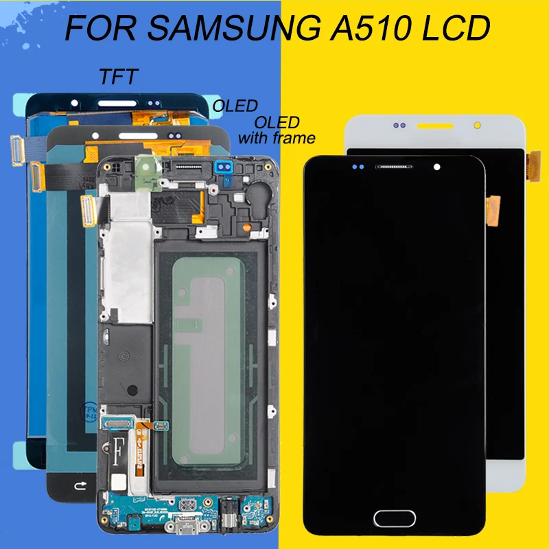 Amoled para Samsung Catteny Galaxy A510 Display Touch Screen Digitador Assembléia A510m – ds A510f a5 2021 Lcd