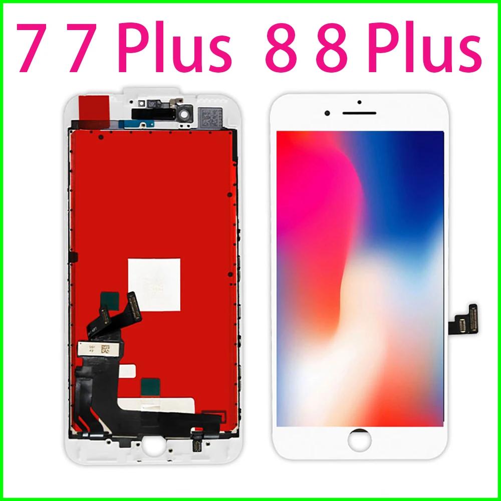 Белый и черный ЖК-дисплей для iPhone 7 7plus 8 Plus Замена сенсорного дигитайзера сборка