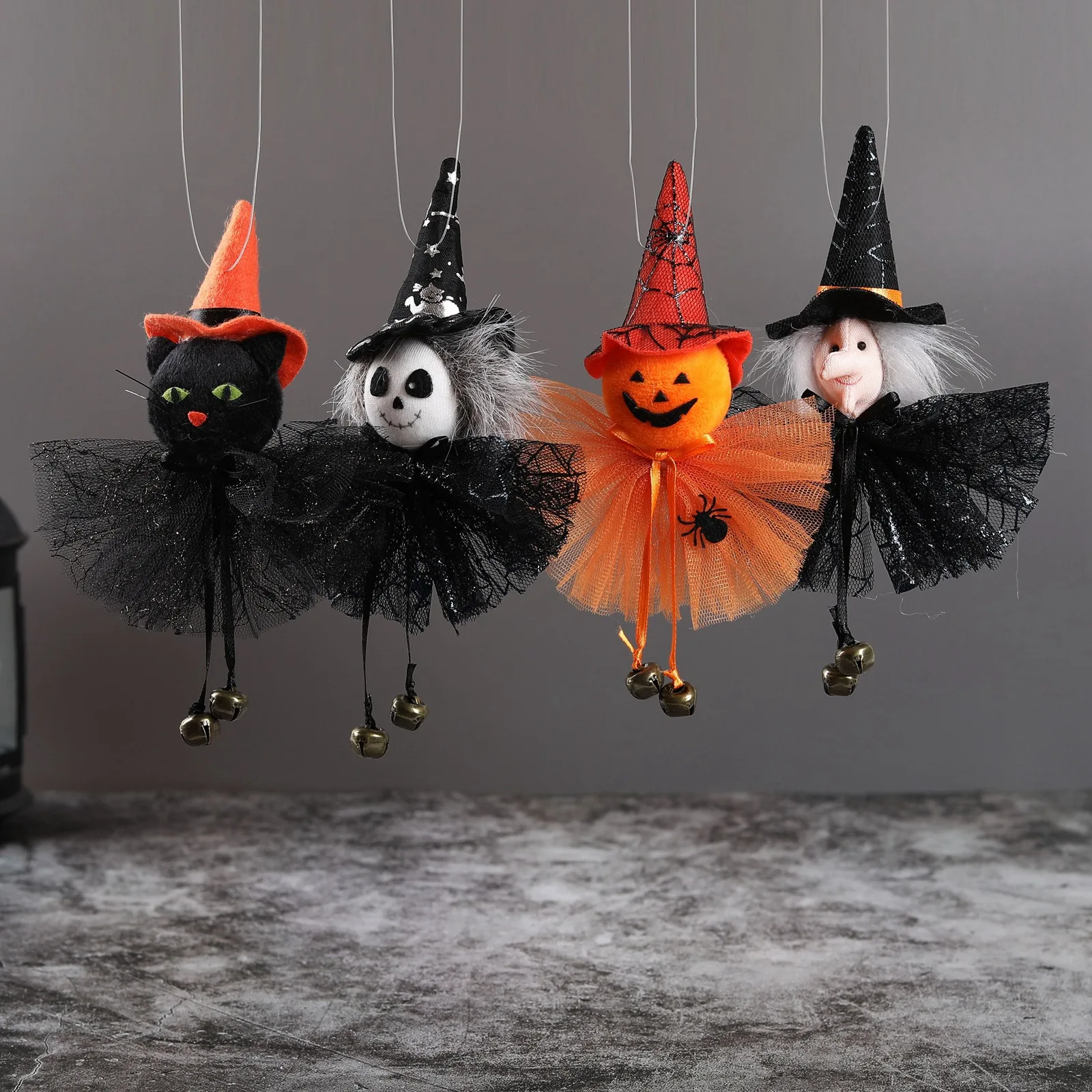 

Black Cat Pumpkin Ghost Halloween Doll Witch Pendant Scary Halloween Kids Gift Happy Halloween Party Decoration for Home