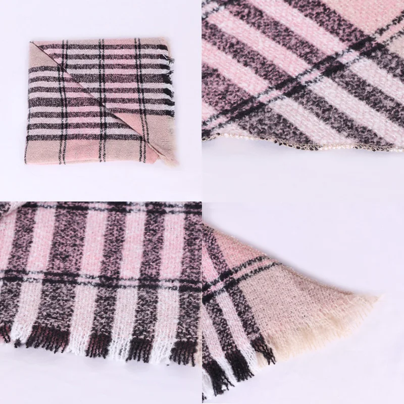 2019 knitted women scarf plaid warm cashmere scarves shawls luxury brand bandana pashmina lady wrap knit blanket neck striped |
