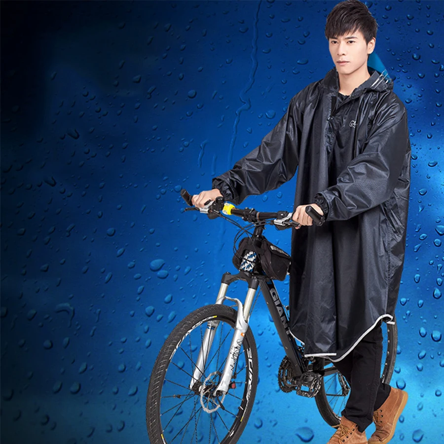 Открытый водонепроницаемый черный дождевик женский непроницаемый