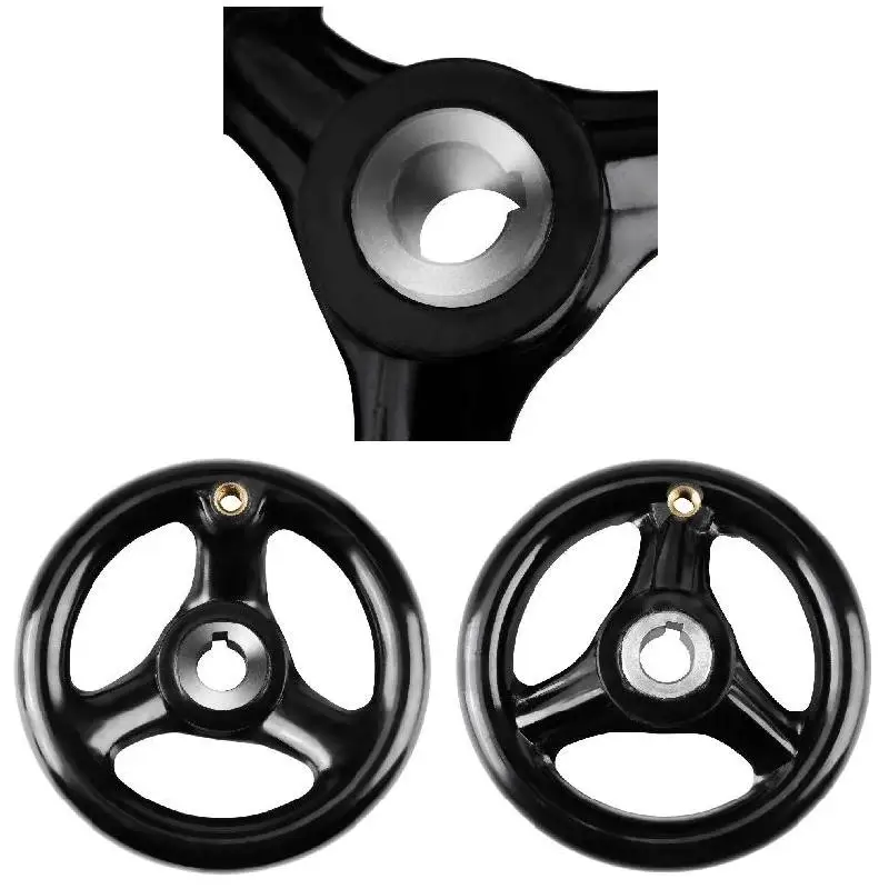 Круглое 3-спицевое ручное колесо со съемной ручкой для токарного станка