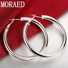 2021 новый 925 стерлингового серебра серьги Модные простые круглые серьги-кольца для женщин, вечерние, ювелирное изделие, подарок