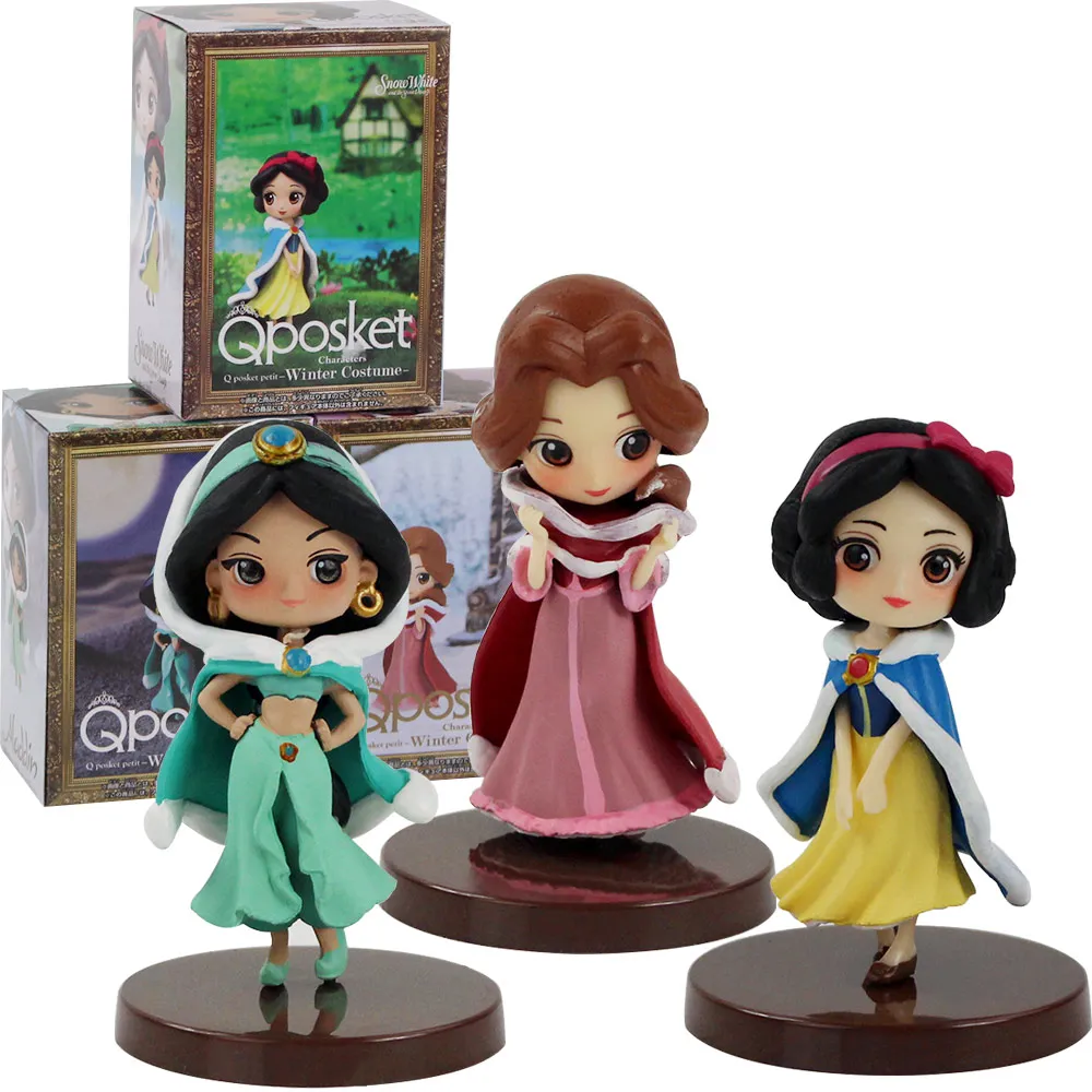 7-8 см 3 шт./компл. QPosket Prince Mermaid Snow White Belle Beauty ПВХ Фигурки игрушки модели куклы |