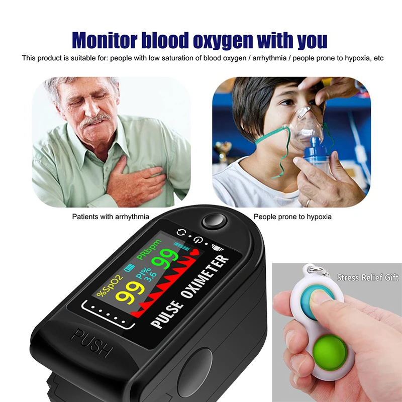 Пульсоксиметр на кончик пальца прибор для измерения уровня кислорода в крови Spo2