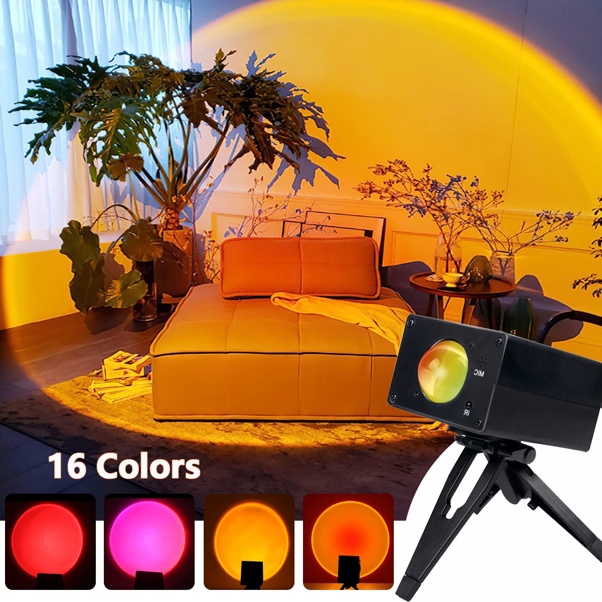 

Проекция заката 16 цветов цветной USB цветной яркий ночник заката для спальни бара кафе магазина фон для украшения стен светильник