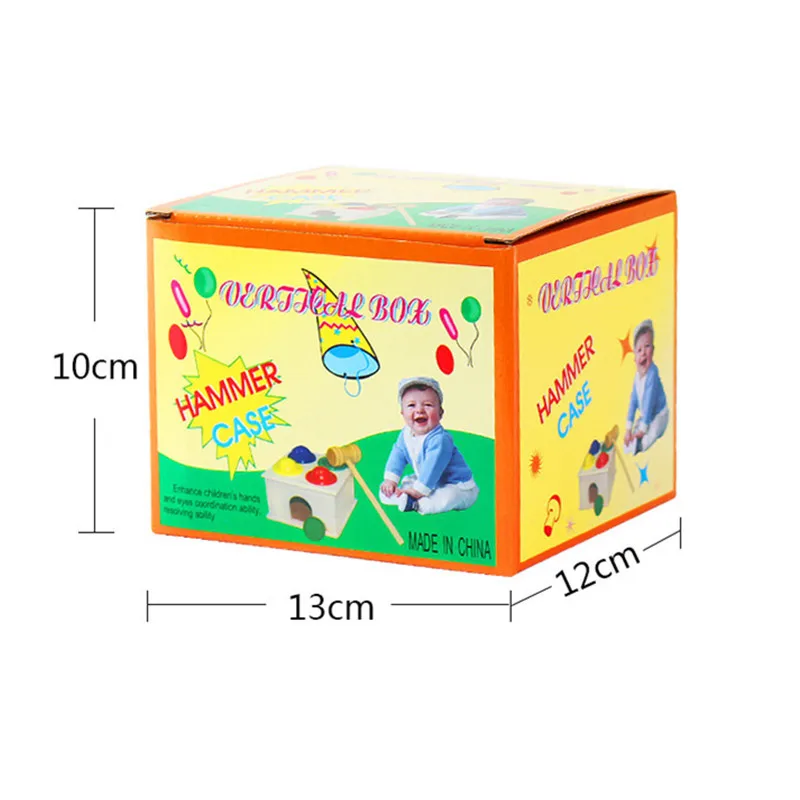 Деревянный одинаковая Цвет игрушки молоток коробка с шариками познавательные