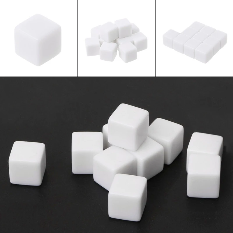 

10Pcs D6 Dice 12mm Die Six Sided Table Gaming Dice Blank For Role Playing Toys