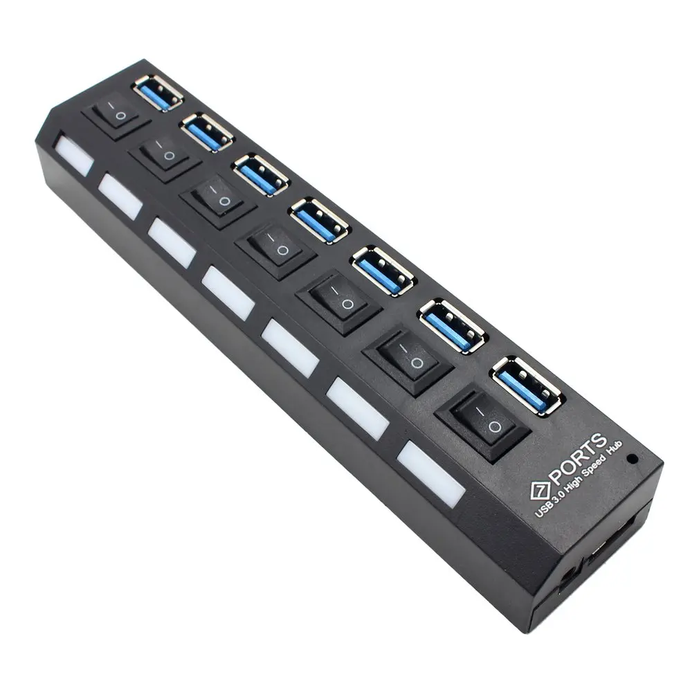 Usb хаб 3 0 4/7 порты Micro USB разветвитель с адаптером питания Hab высокоскоростной 5