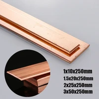 1pc coppers strip flat square red coppers strip conductive grounded coppers strip purple coppers15x250mm multiple specifications