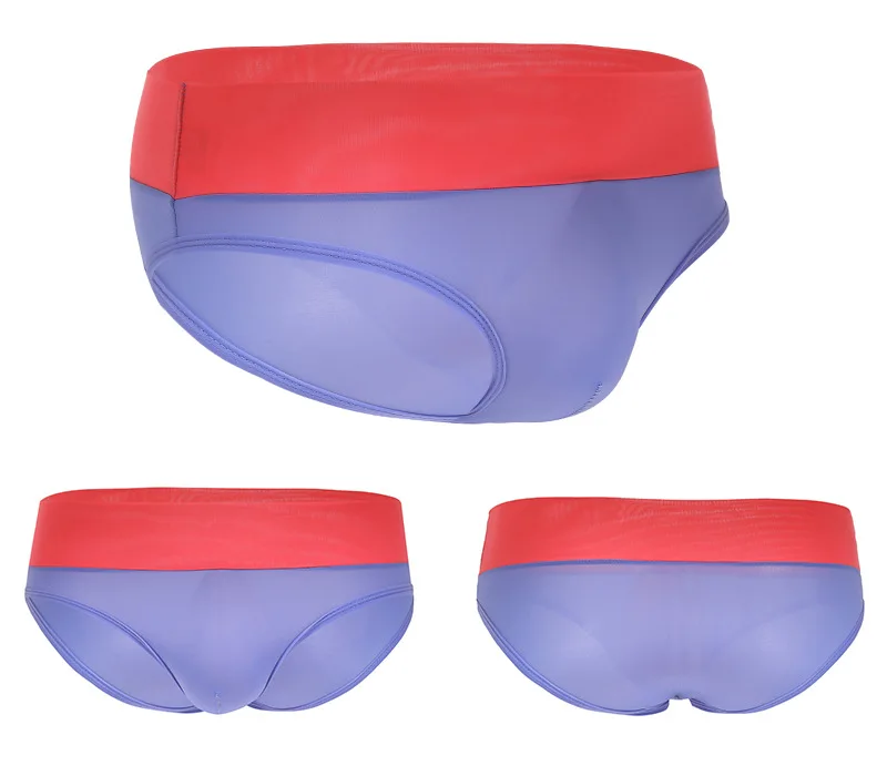 6PCS Men's Briefs Underwear U Convex Pocket Ultra-thin Transparent Ice Silk Men's Briefs Fork Low Waist Small Pants Sexy Shorts