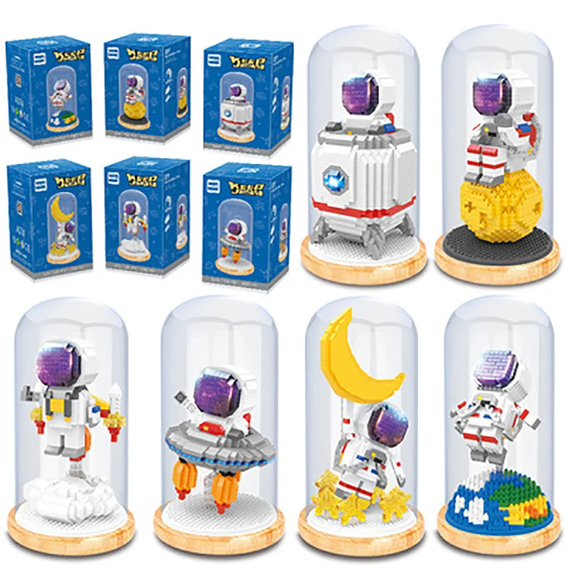 

Astronaut Building Blocks Assembled Pose Compatible with Lego Small Particles Micro-drill Aerospace Toys Unisex ABS