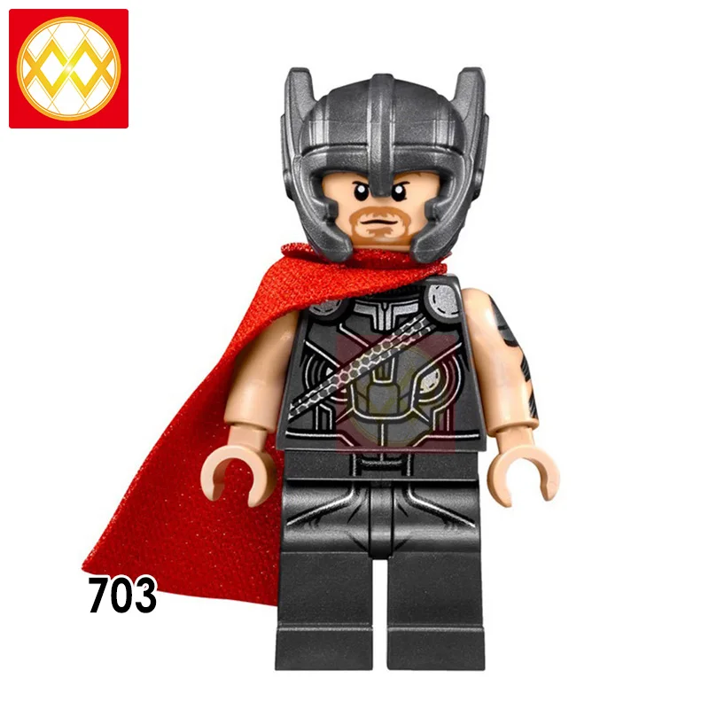 XH703thor Фильм Тор Ragnarok Odin Loki Hela Валькирия битва лошадь Frigga Hemidall Джейн Фостер Халк Sif строительные блоки кирпичная игрушка малыш - Цвет: XH703thor