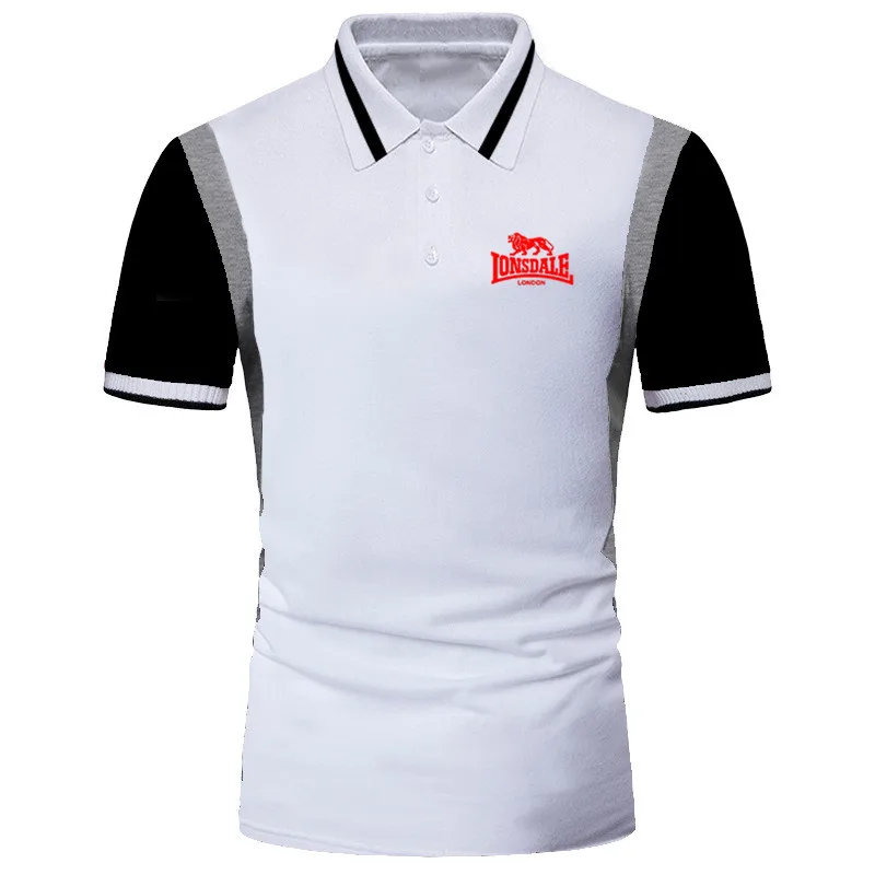 

2021 Summer LONSDALE Polo Shirt Men's Casual Cotton Polo Shirt Men's Short Sleeve High Quality Polo Men's Sleeve Lapel Slim Fit