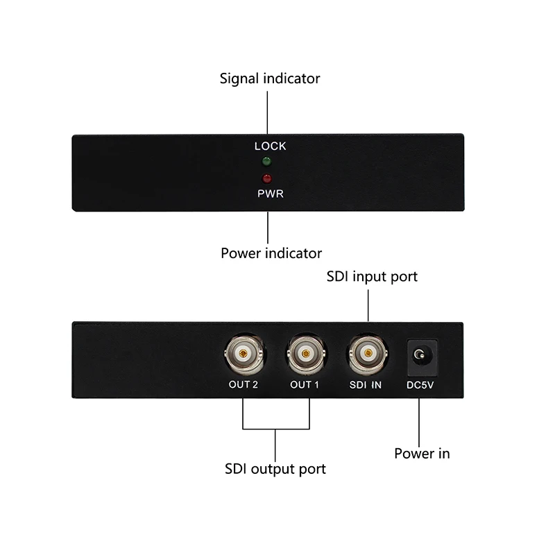 Мультимедийный удлинитель SDI Split ter 1x2 адаптер от 1 до 2 портов поддержка 1080P TV видео