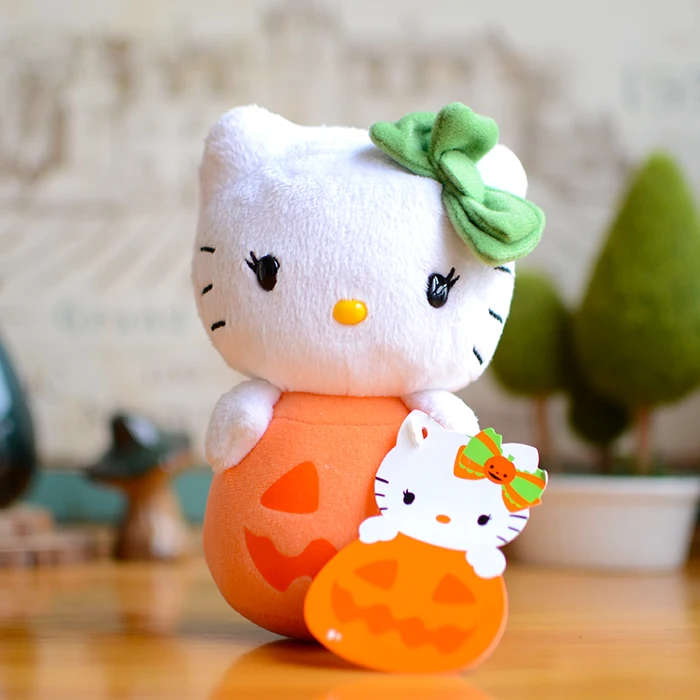 Pumpkin Бант Hello Rainbow, хлопковые конфеты, плюшевые игрушки, милые куклы Kawaii, котенок, кот, Детские милые Мультяшные мягкие животные, подарки для девочек - Цвет: Pumpkin