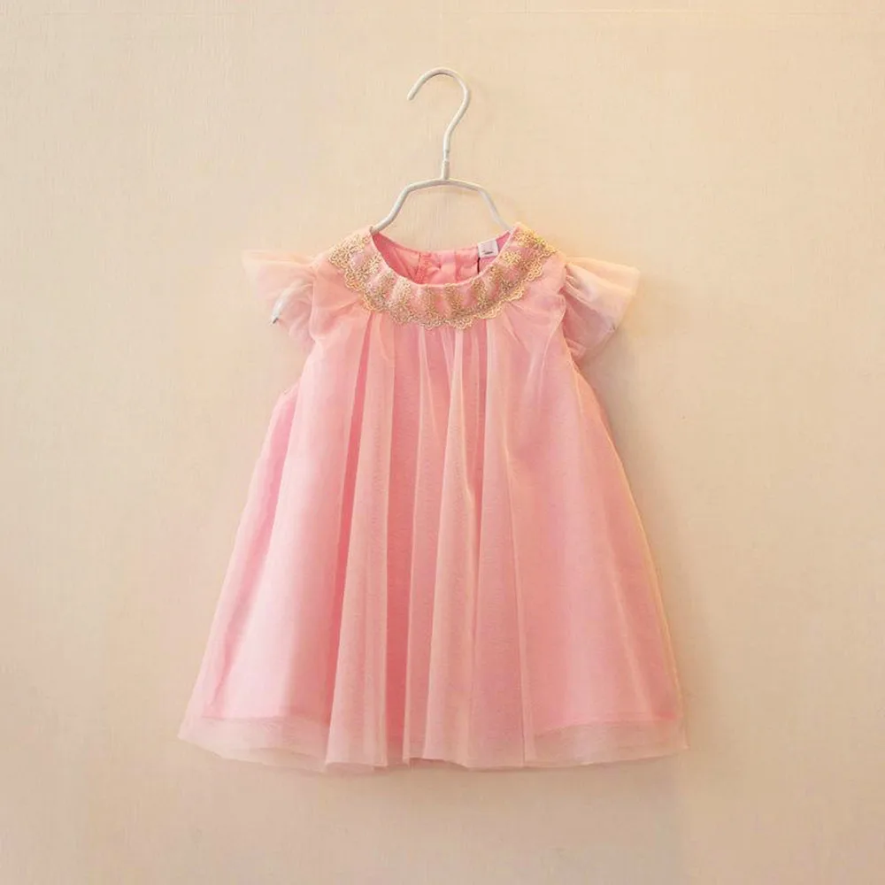 

Детское летнее платье для девочек, розовое, От 2 до 6 лет