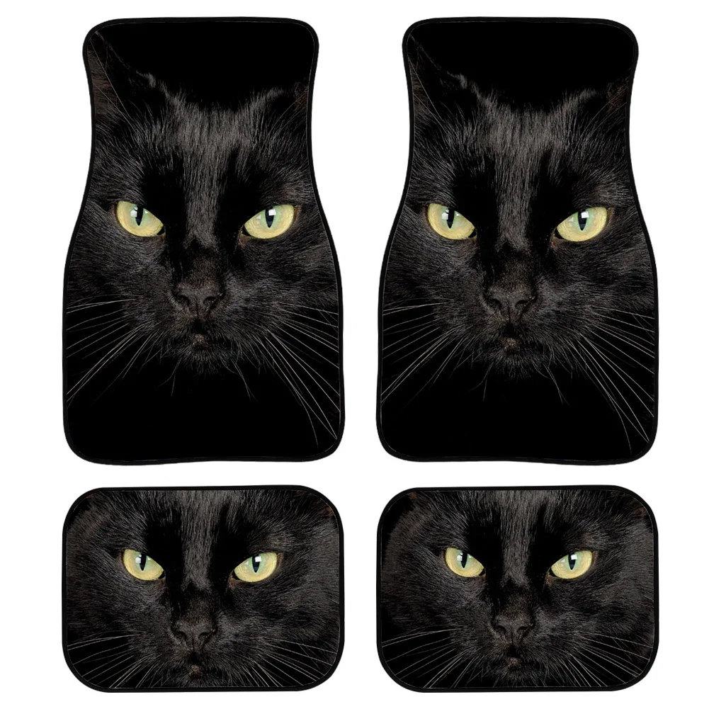

4 шт., автомобильные противоскользящие напольные коврики с принтом животных