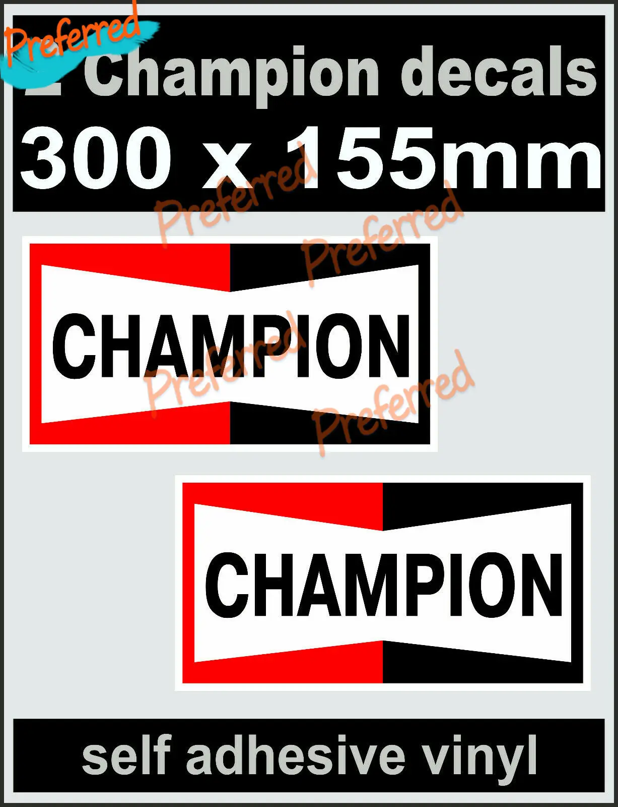 

300mm X2 Champion Spark Plug Sponsor Stickers Car Van Truck Bike Decal Motorbike KK Vinyl Cover Scratches Waterproof PVC Decal