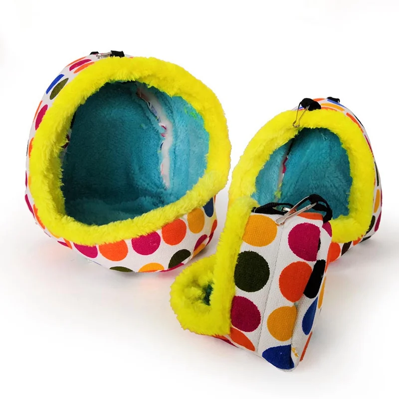 

Warm Soft Plush Birds Parrot Hammock Nest Pets Hang Bed Cave Cage Parrot Hammock Coral Velvet Hut House Suitable For Lovebird