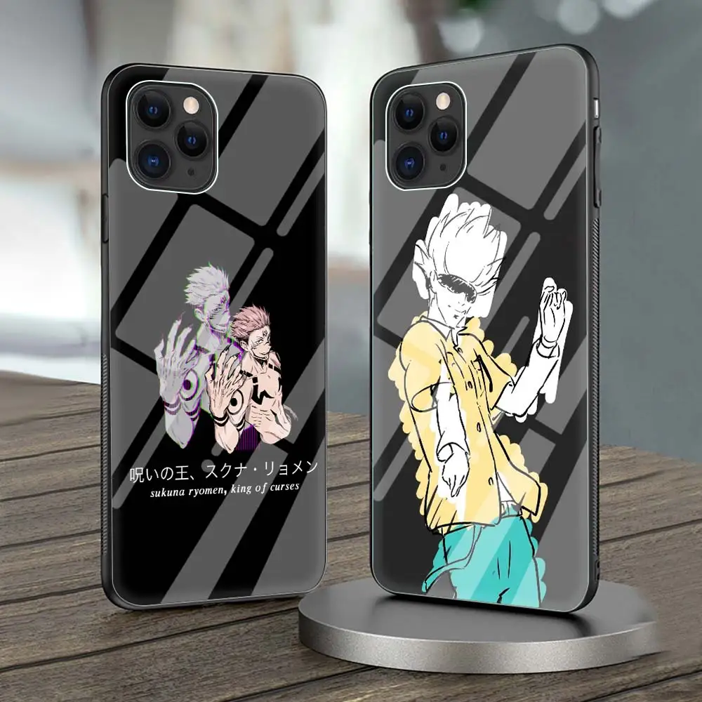 

Japan Anime Jujutsu Kaisen Phone Case for iPhone 11 Pro Shell for iPhone 12 Pro Max X XR XS 7 8 Plus SE 2020 Glass Funda Cover