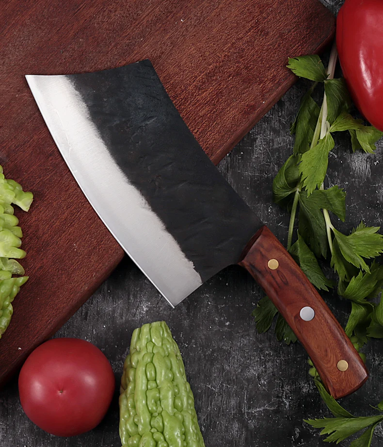 DENGJIA КИТАЙСКИЙ ручной работы кухонный нож из углеродной стали овощные ножи и мясник нож для нарезки тонкая ручка ручной работы
