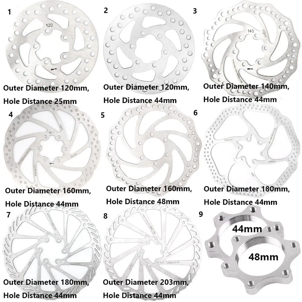 203mm/180mm/160mm/140mm 6 Inches Stainless Steel Rotor Disc Brake Replacement Rear Wheel Parts Bicycle Accessories High Quality - купить по