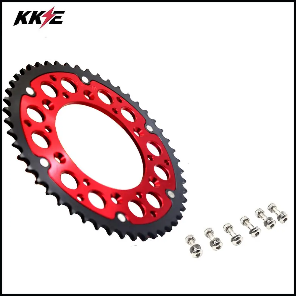 Задняя звездочка KKE 52T для Honda CR125 CR E R CR250 95-08 CRF250 04-17 CRF X CRF250X 450X 450R 250L красная |