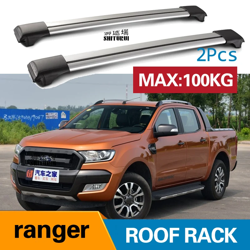 2 шт. рейки на крышу для ford Ranger (TKE) [2011 2019] T6 2011 + 2017 2018 боковые из алюминиевого сплава