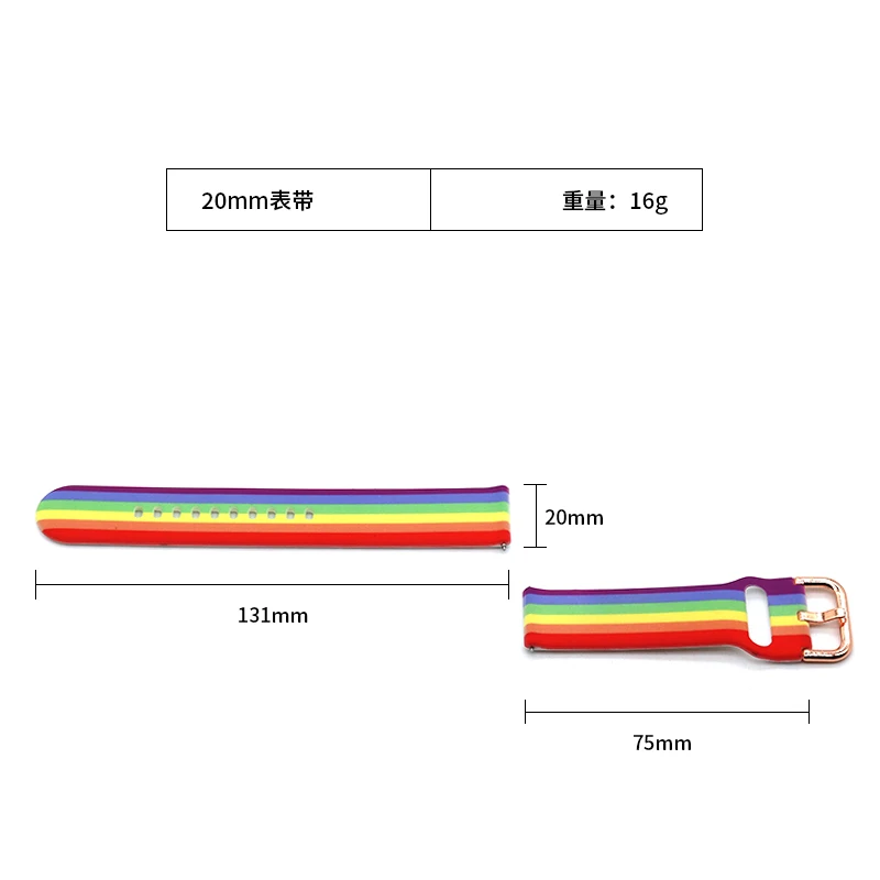 20mm Silicone Strap For Samsung Galaxy watch 4 3 41mm/Active 2 40mm/42mm Gear S3 Frontier Bracelet Huawei GT/2/2e Watchbands