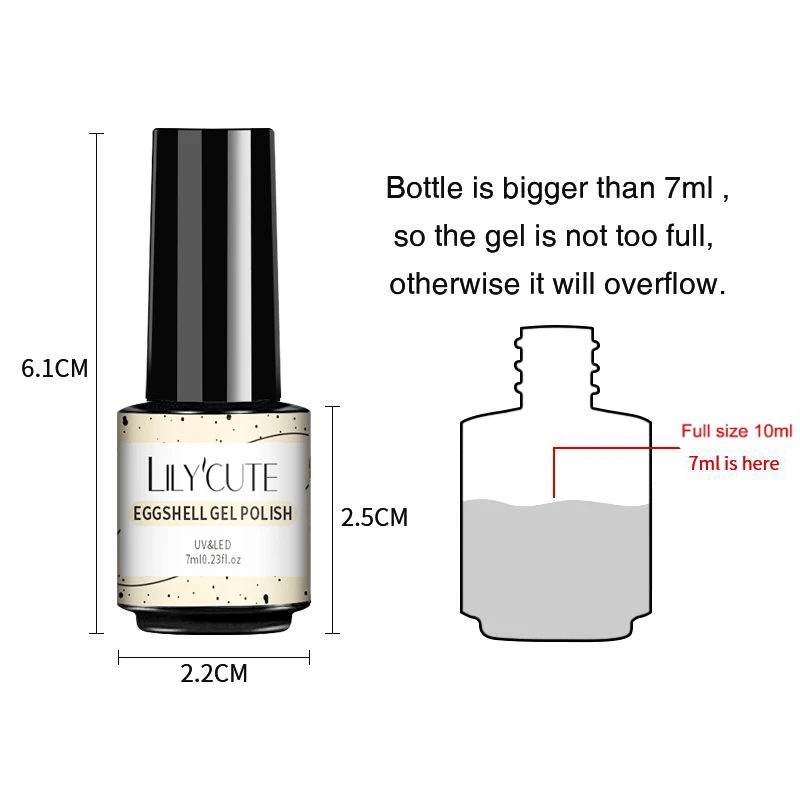 

LILYCUTE 7ml Nail Gel Eggshell Gel Nail Polish Transparent Gel Soak Off Semi Permanent Esmalte UV LED Vanishes Nail Art Manicure